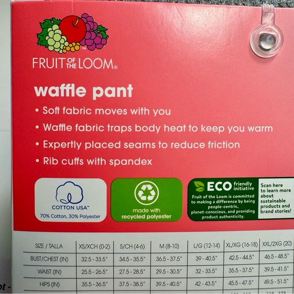 NWT. Fruit of the Loom Waffle Pant EverSoft Women's Size 3XL. Gray. - Picture 10 of 11